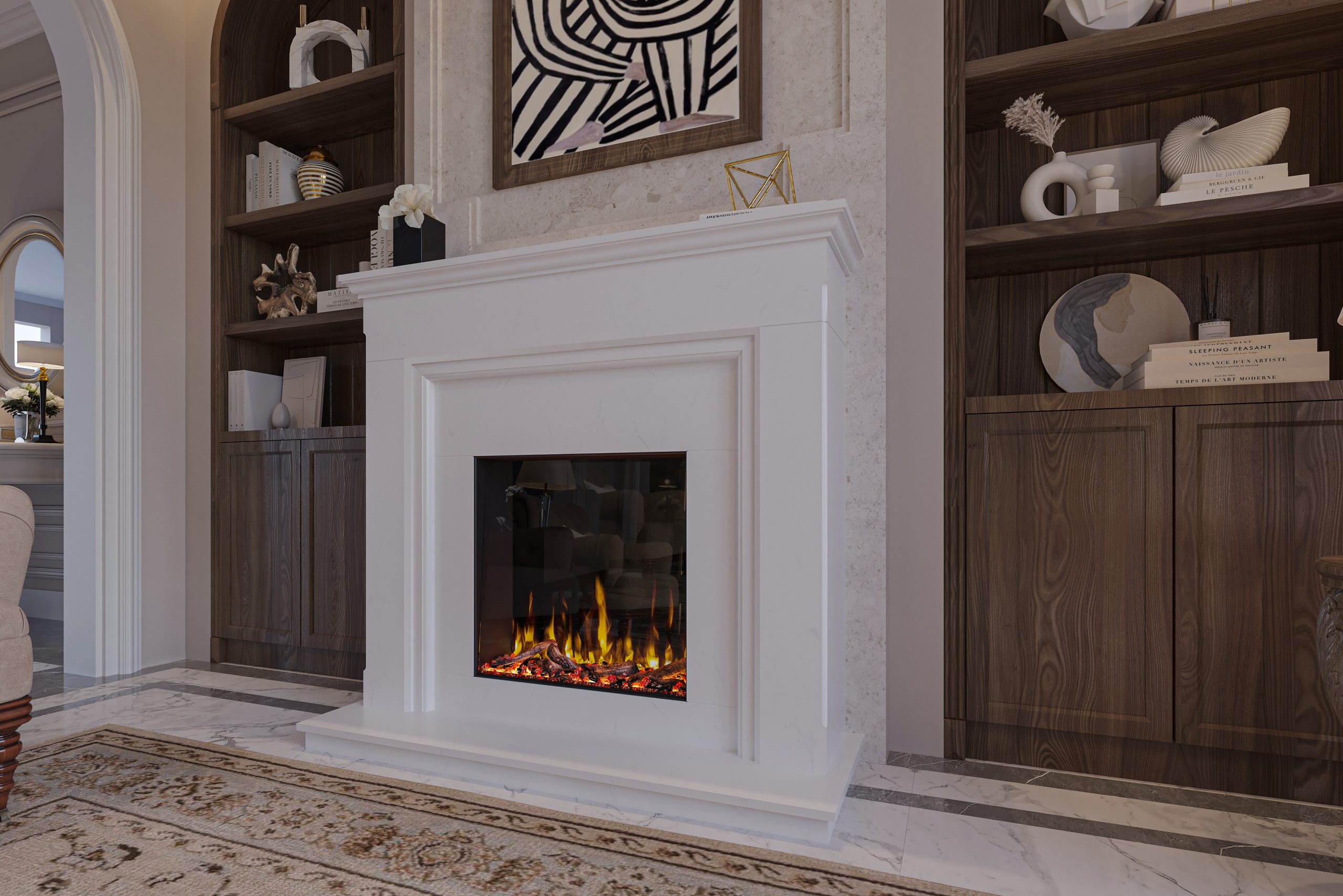 Electric fire installation by a professional electrician