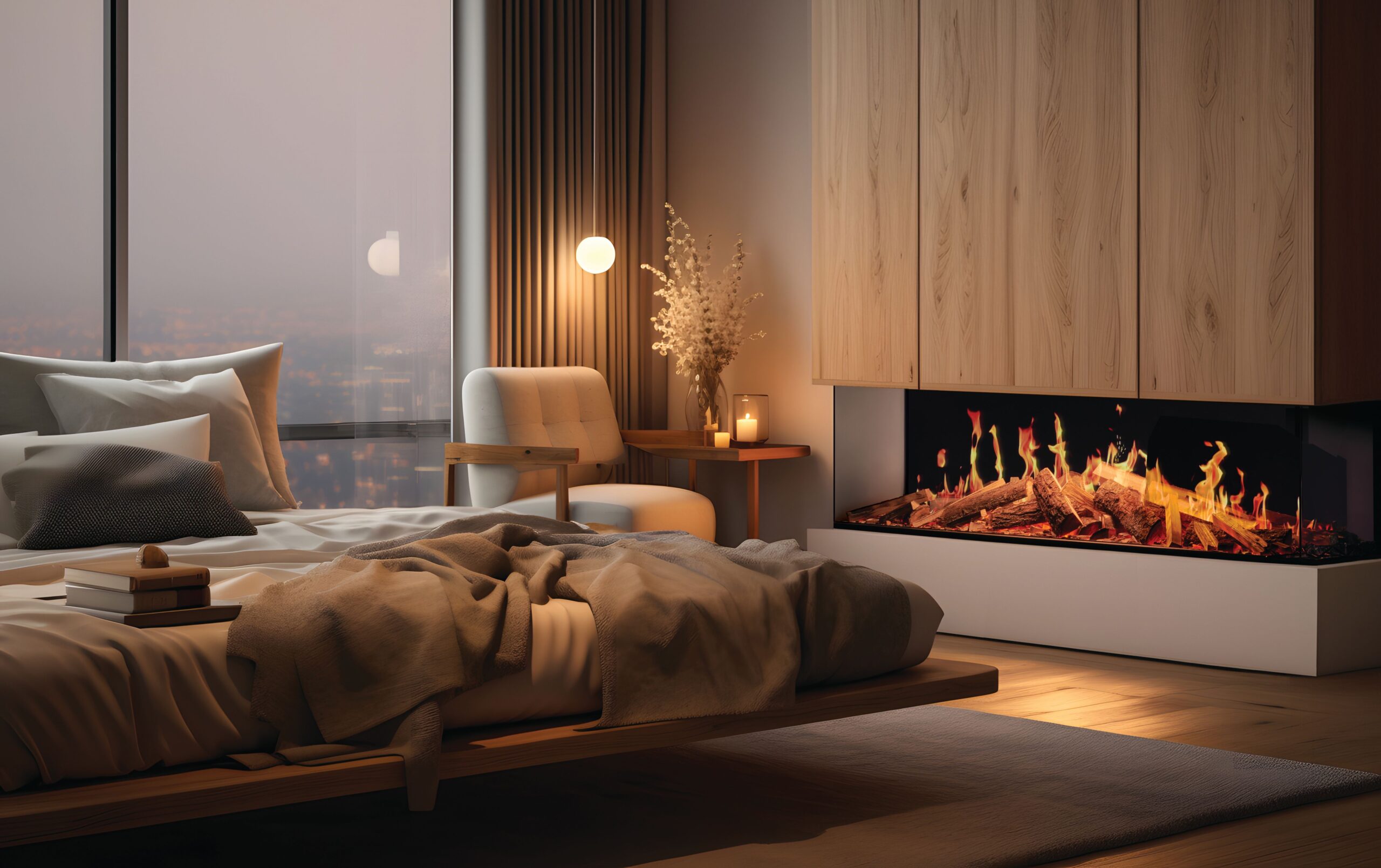 Wall-mounted electric fire